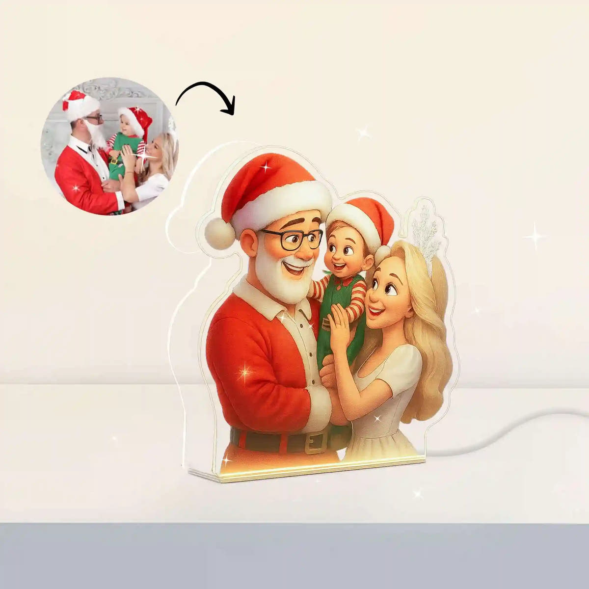 Candeeiro estilo desenho animado para o Natal