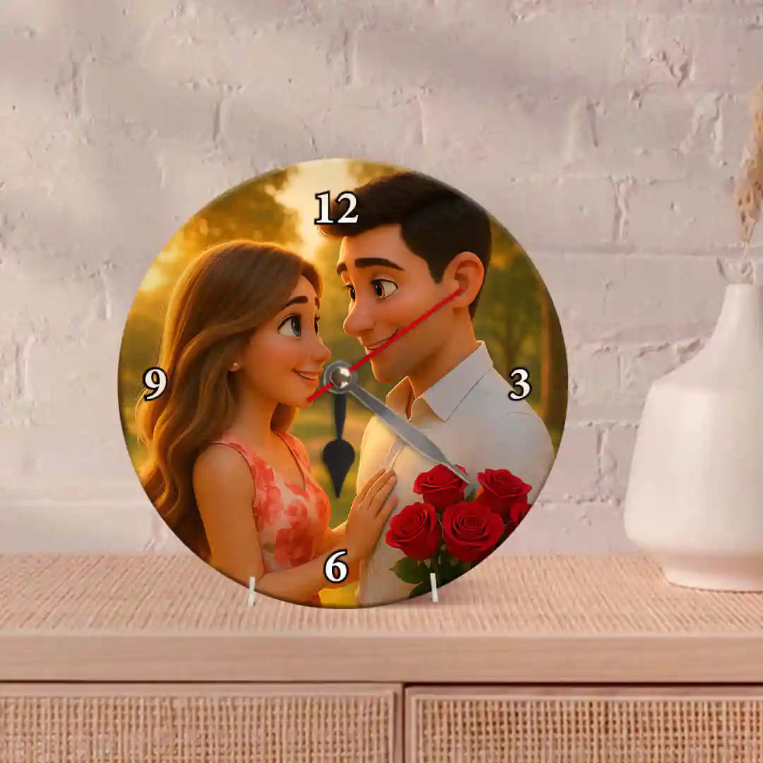 Reloj de Pared Personalizado para Parejas con Foto en Metacrilato