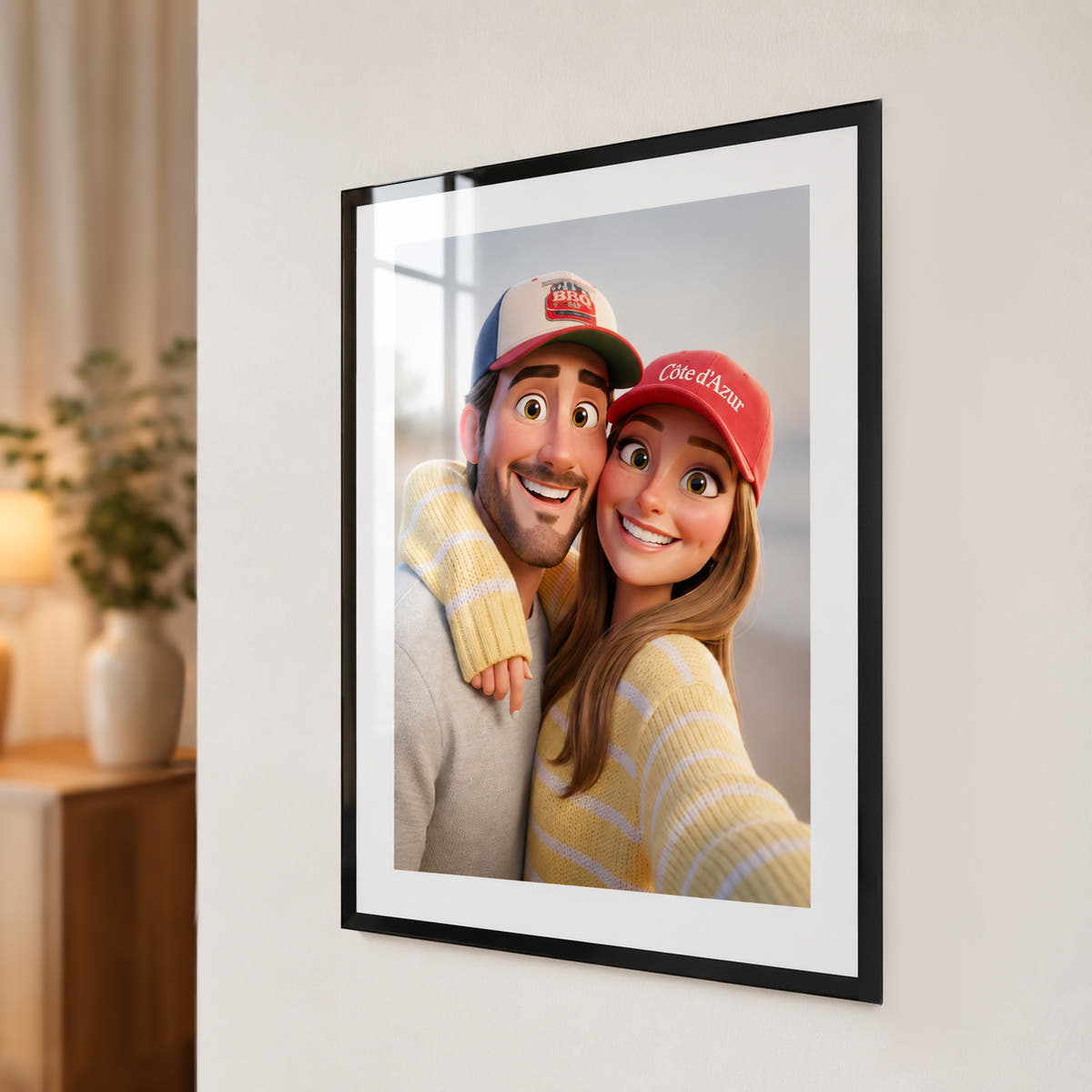 Cuadro Vertical Personalizado en Caricatura | Nuestra Aventura