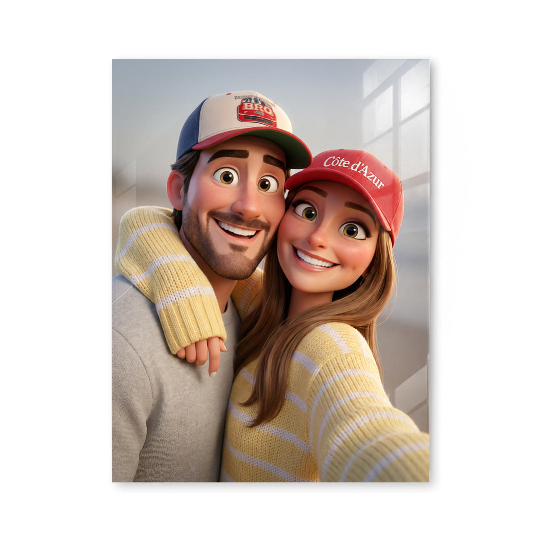 Cuadro Vertical Personalizado en Caricatura | Nuestra Aventura