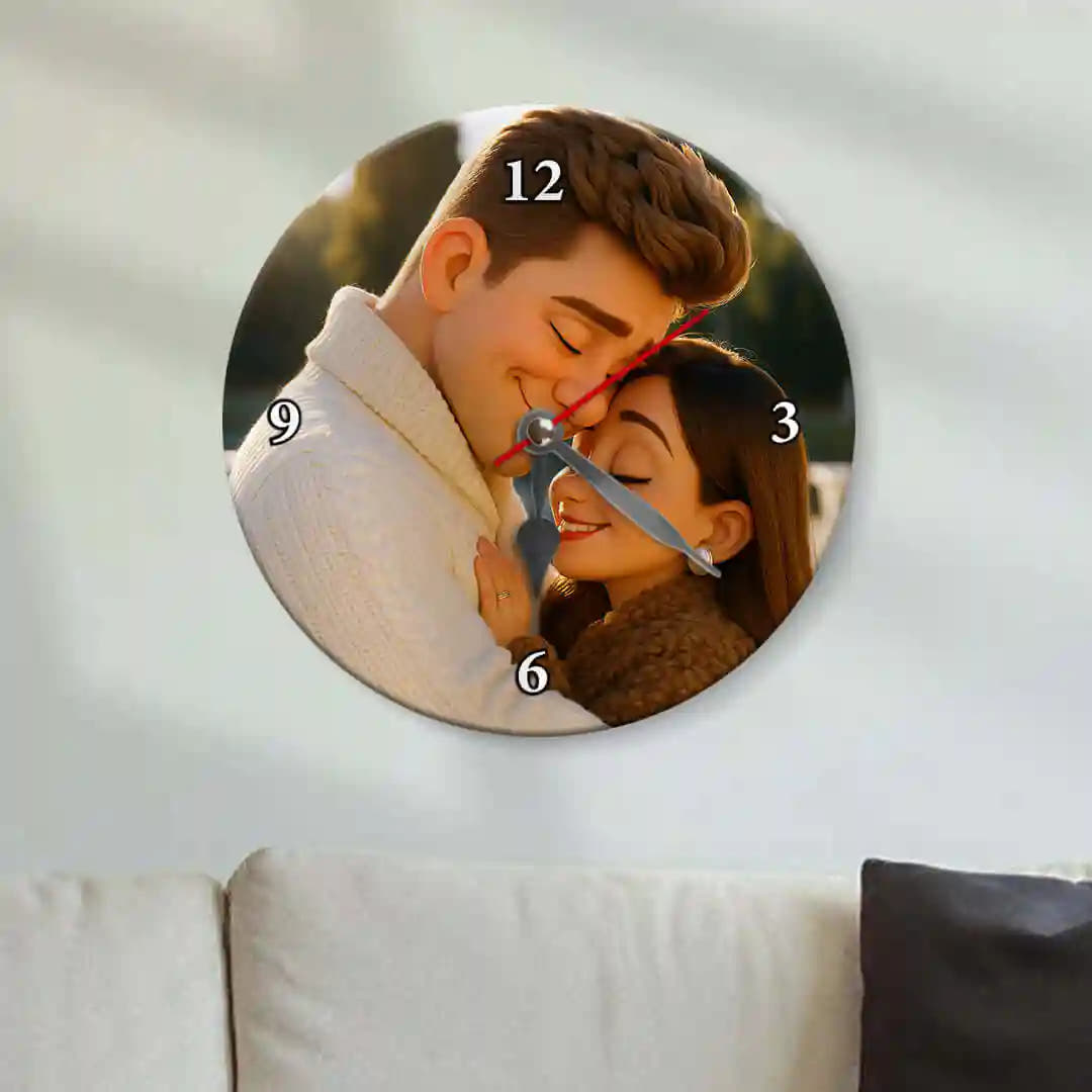 Reloj de Pared Personalizado para Parejas con Foto en Metacrilato
