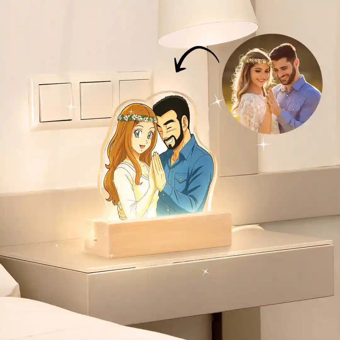 Lampe style DRAGONBALL avec base en bois