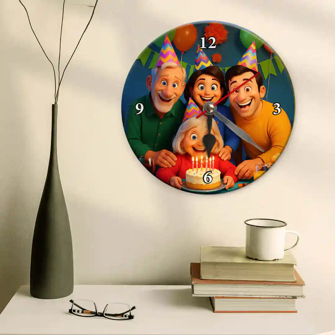 RELOJ ESTILO CARICATURA para Cumpleaños