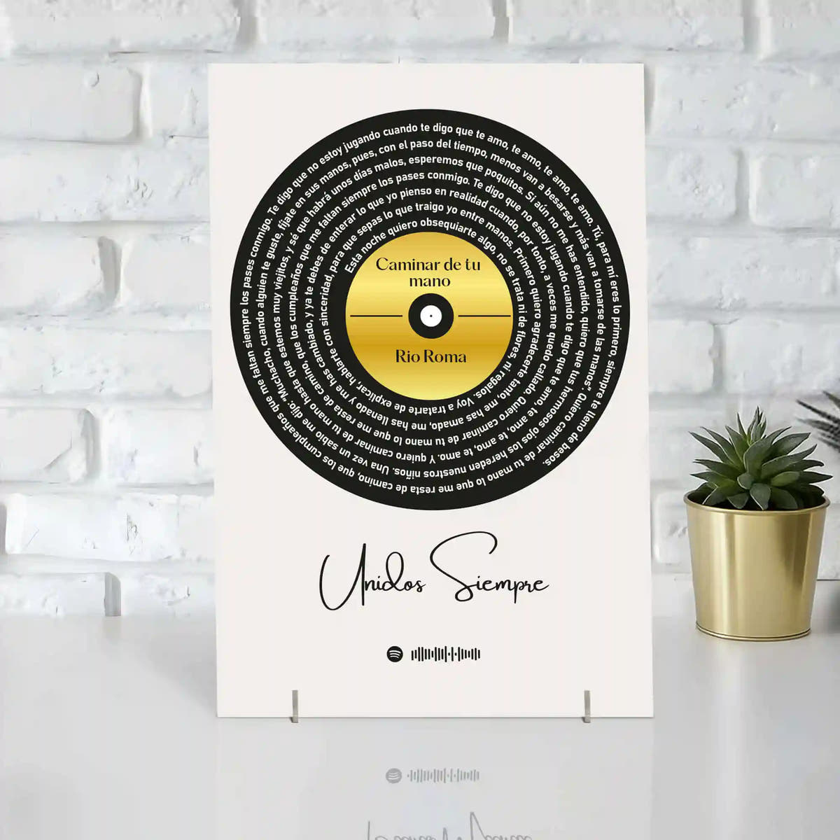Cuadro Personalizado con Letra de Canción para Navidad