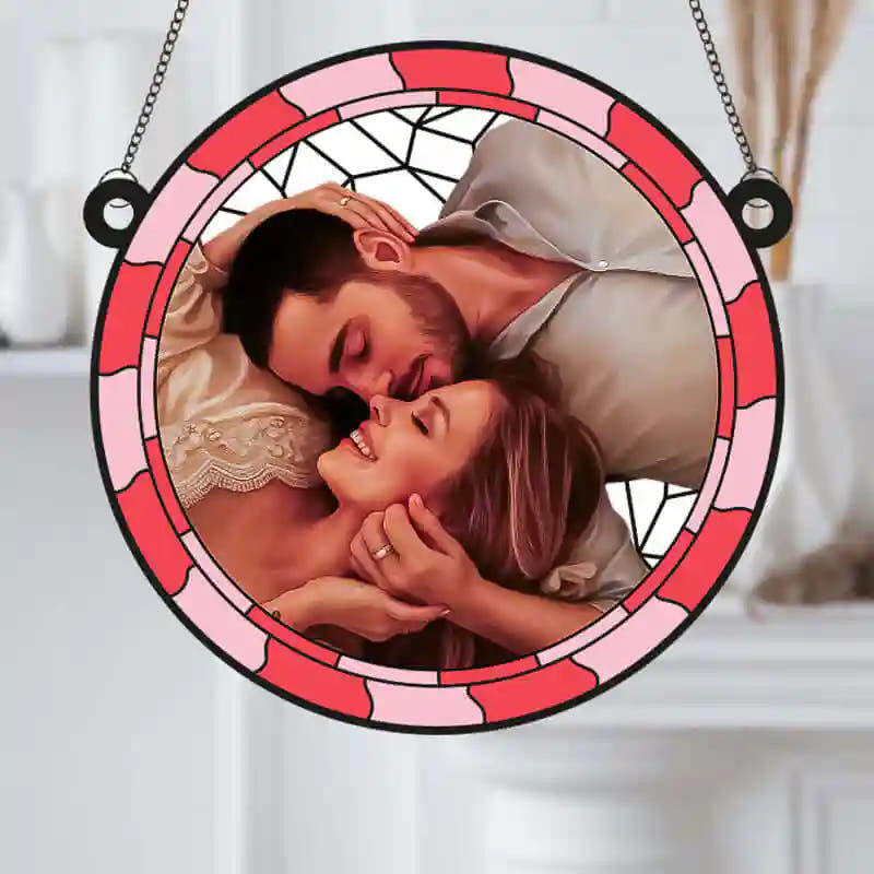 Atrapasol de Aniversario Personalizado con Foto de Pareja en Metacrilato