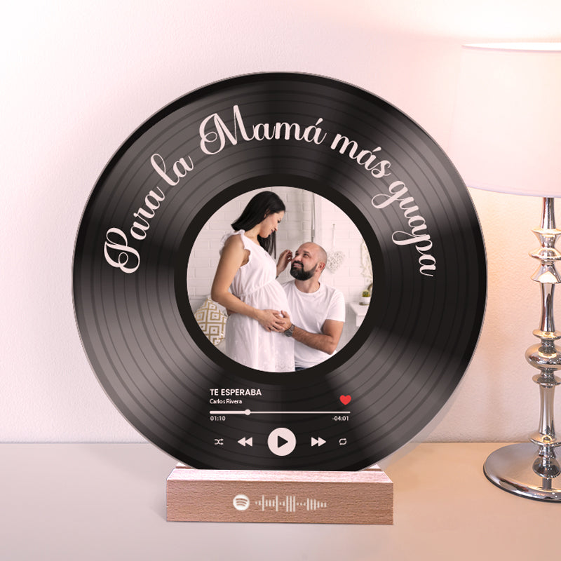 Il tuo disco in vinile con la tua foto e il codice QR SPOTIFY