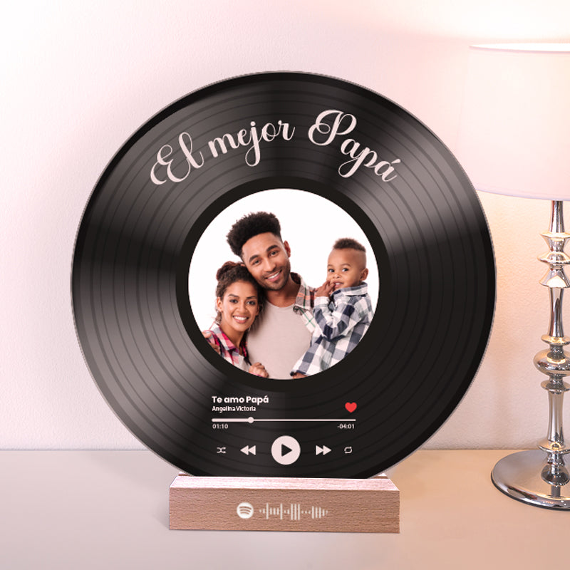 Votre disque vinyle avec votre photo et QR code SPOTIFY