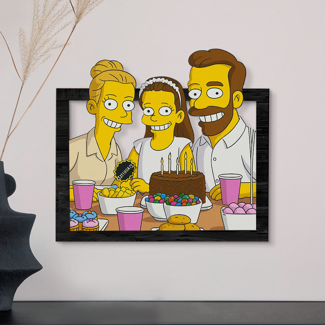 Cuadro estilo LOS SIMPSON Para Cumpleaños