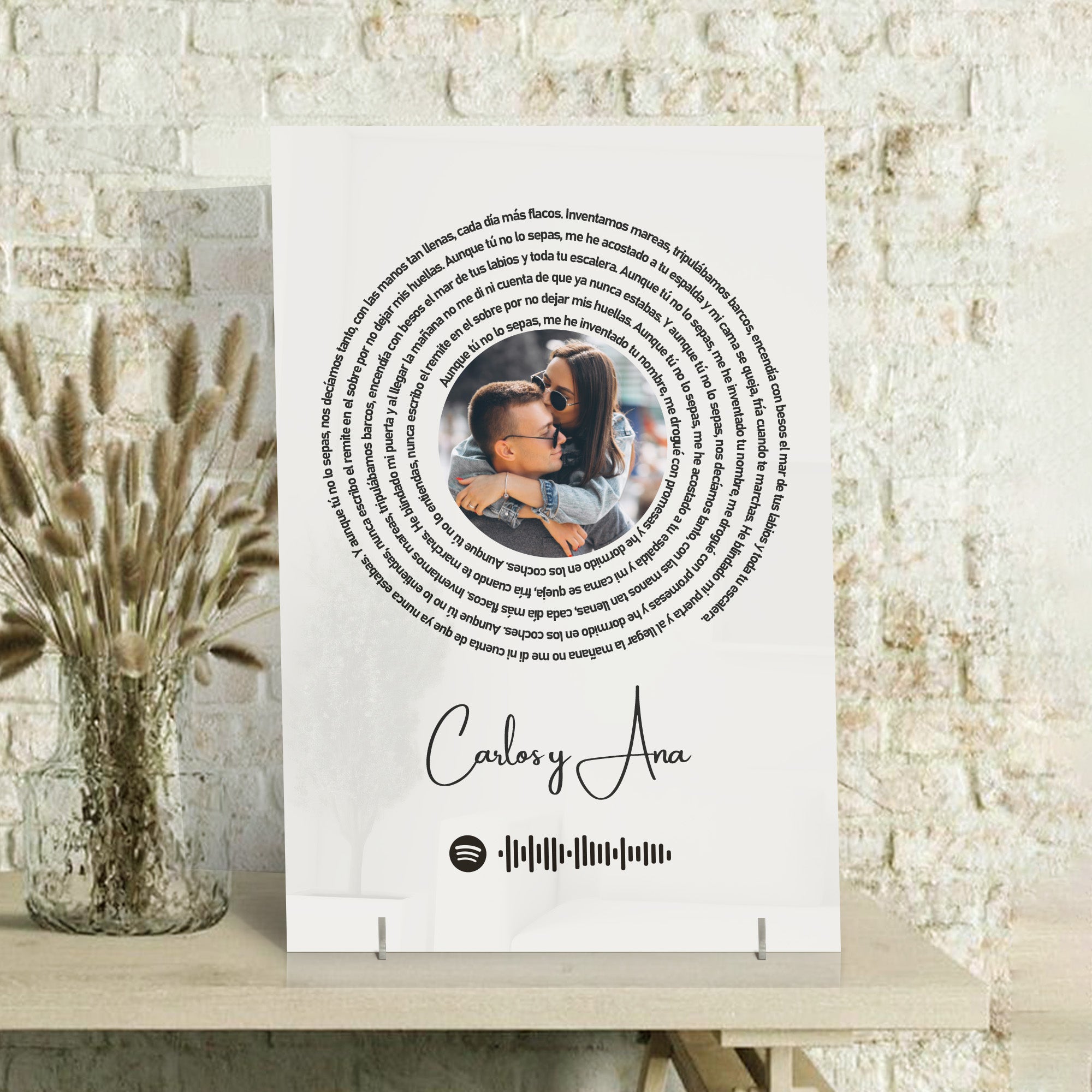 Immagine con il testo di una canzone di Spotify