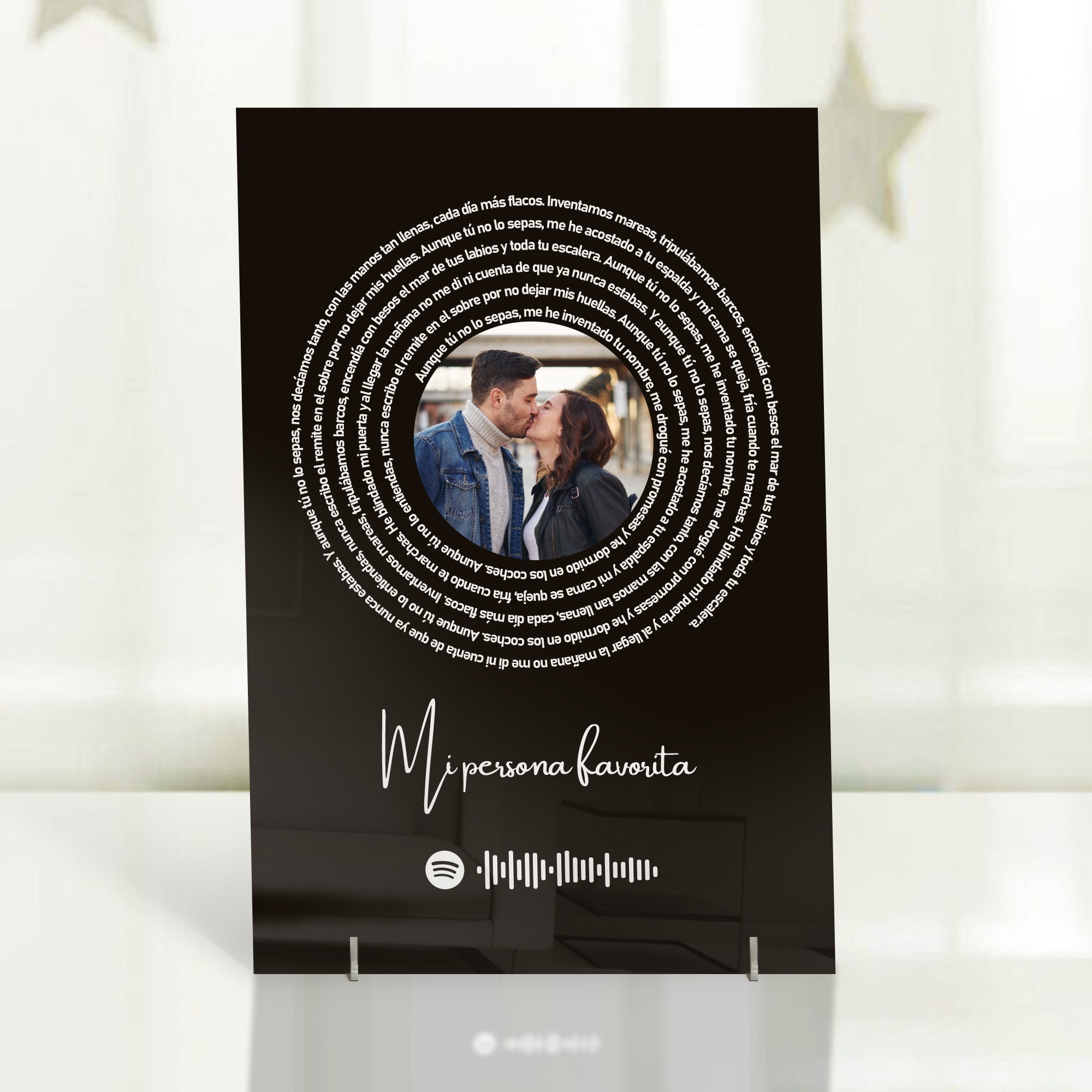 Immagine con il testo di una canzone di Spotify