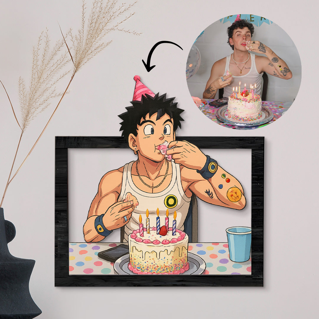 Cuadro estilo DRAGONBALL Para Cumpleaños