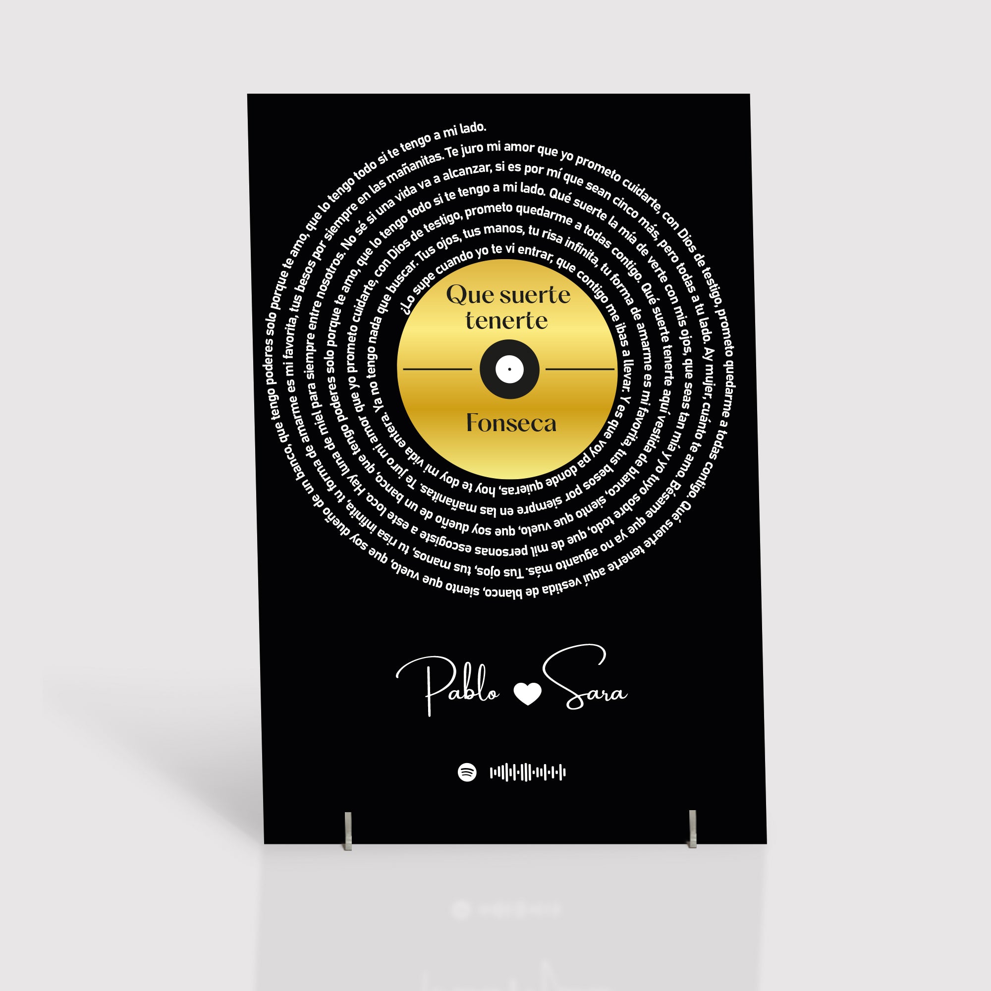 Immagine con il testo di una canzone di Spotify