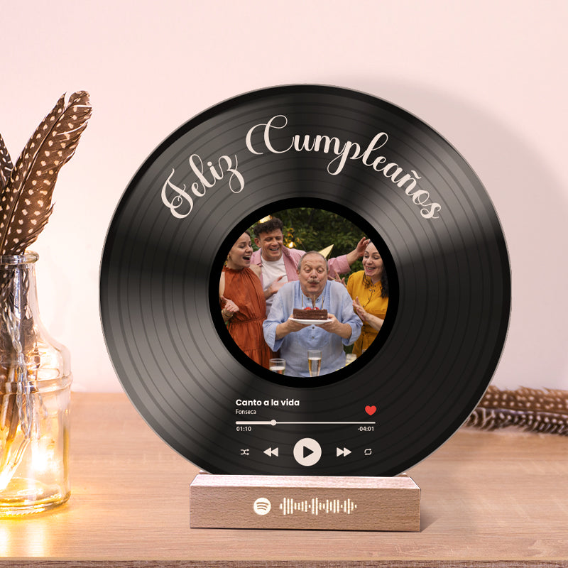 Votre disque vinyle avec votre photo et QR code SPOTIFY