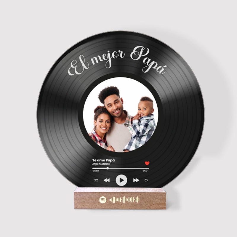 Votre disque vinyle avec votre photo et QR code SPOTIFY