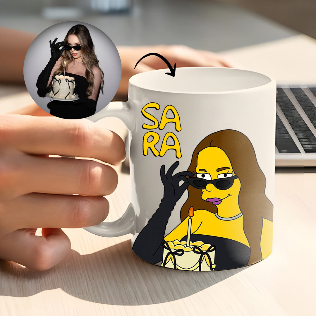 Tazza in stile SIMPSONS per compleanni