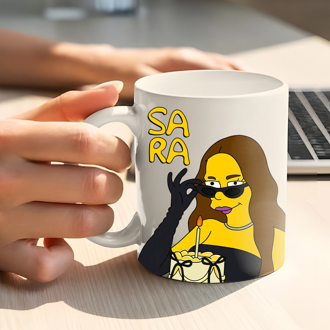 Tazza in stile SIMPSONS per compleanni