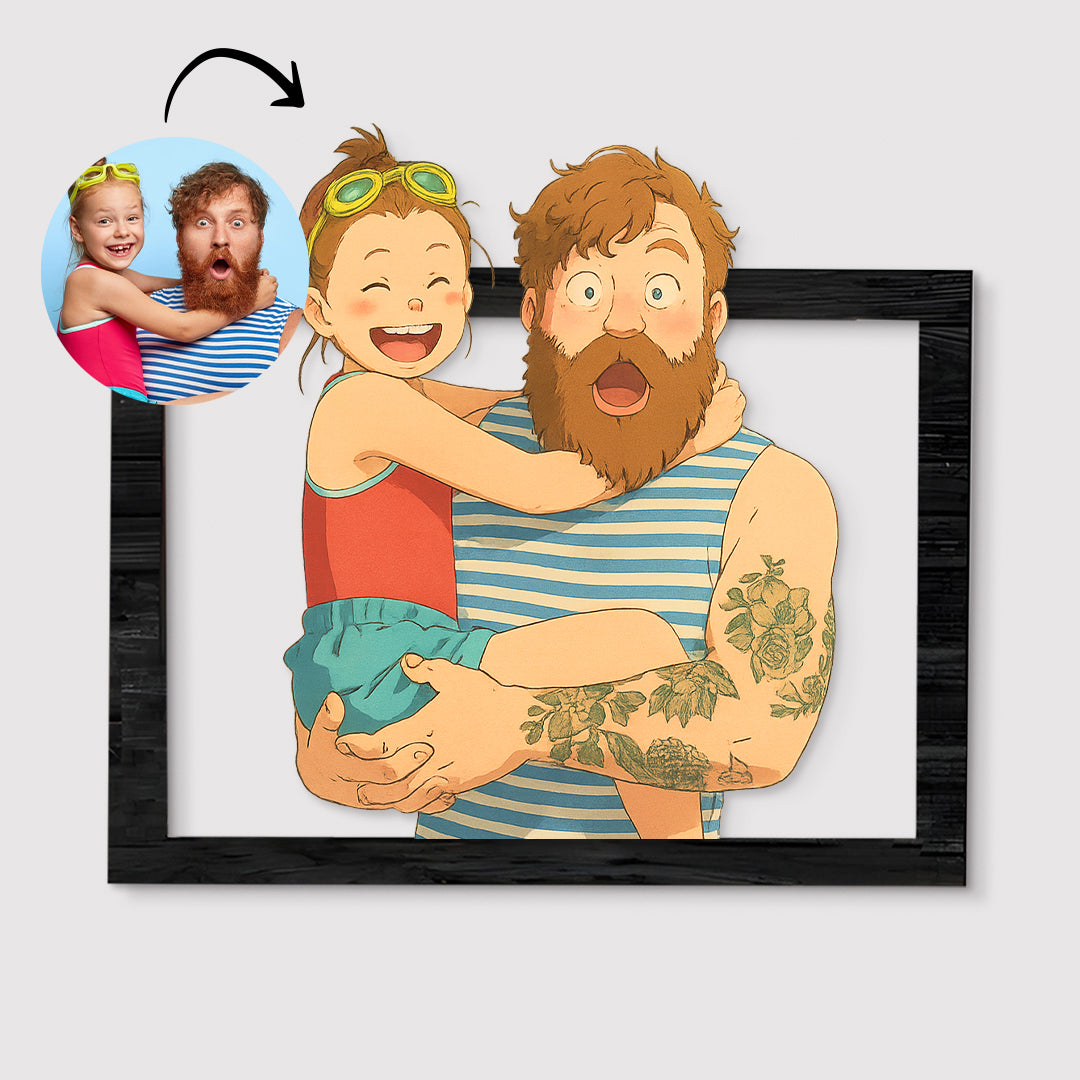 Cuadro estilo GHIBLI Para papá