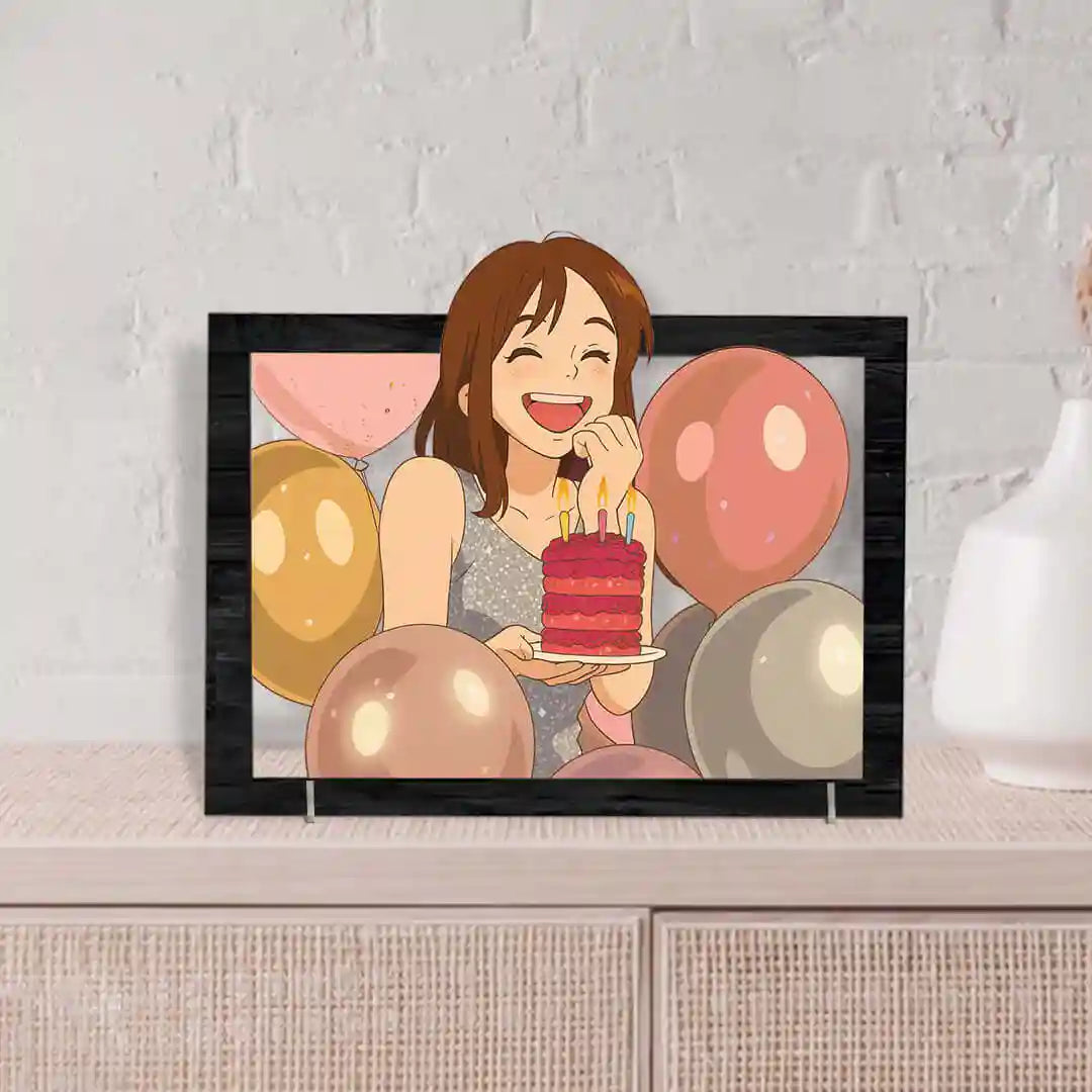 Cuadro estilo GHIBLI Para Cumpleaños