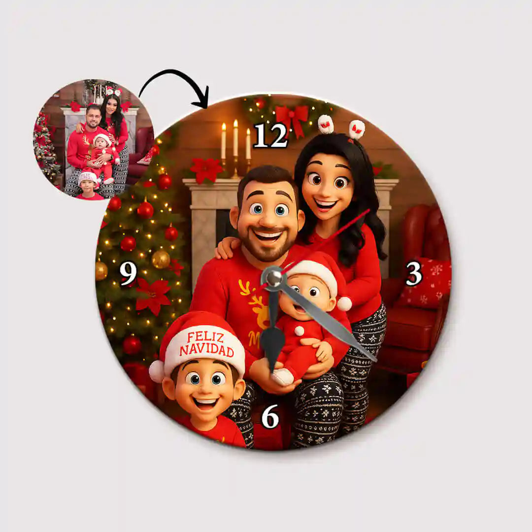 RELOJ ESTILO CARICATURA para Navidad