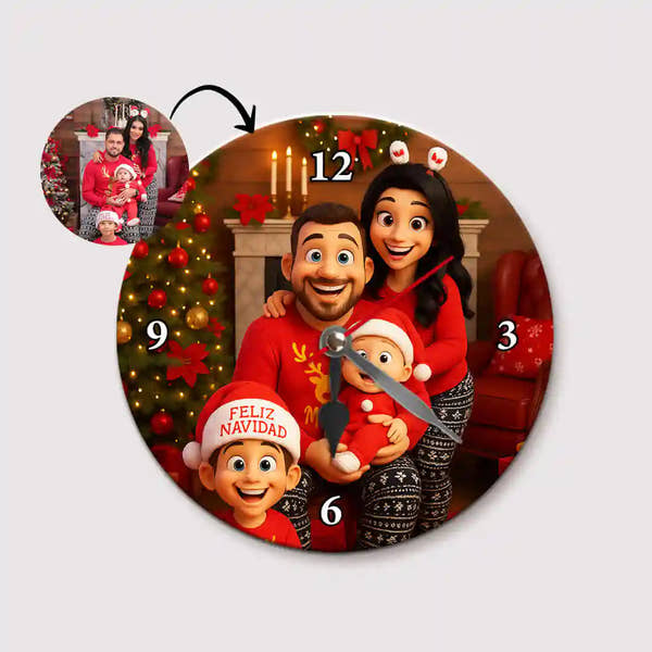 RELOJ ESTILO CARICATURA para Navidad