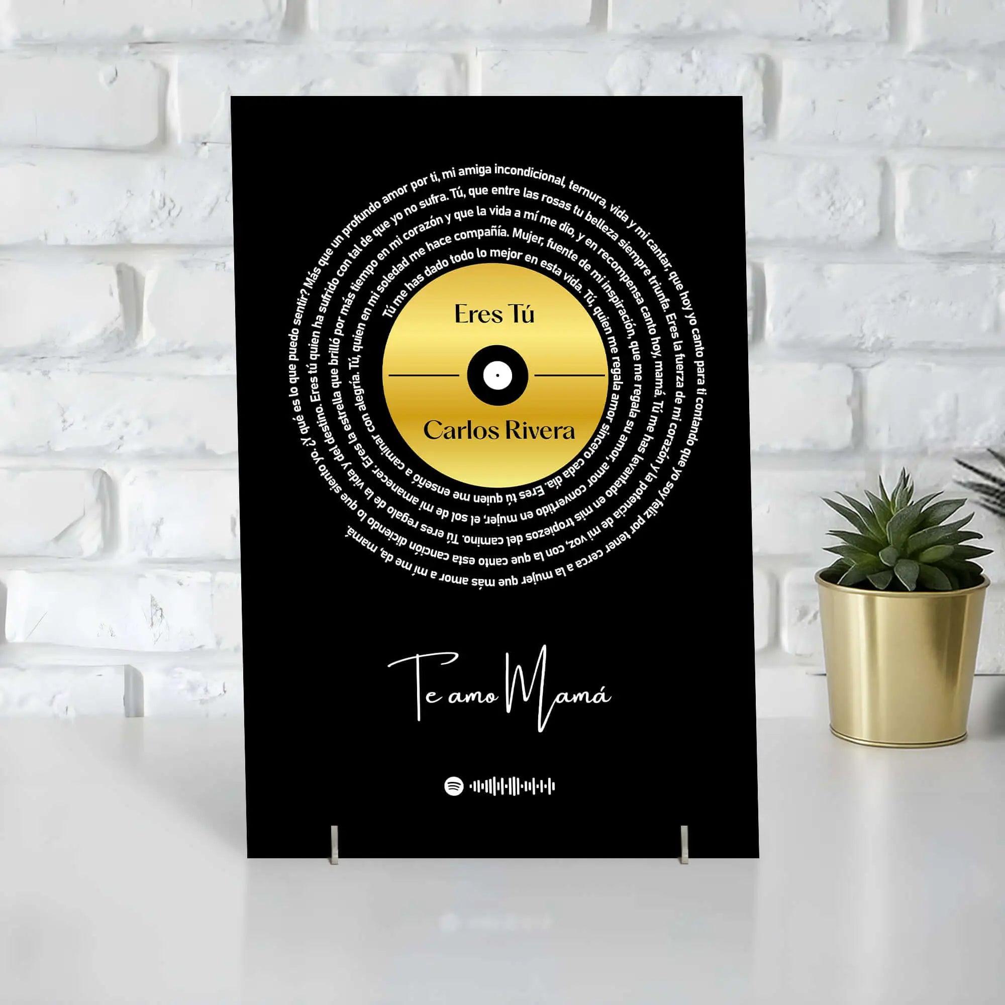 Cuadro con letra canción SPOTIFY