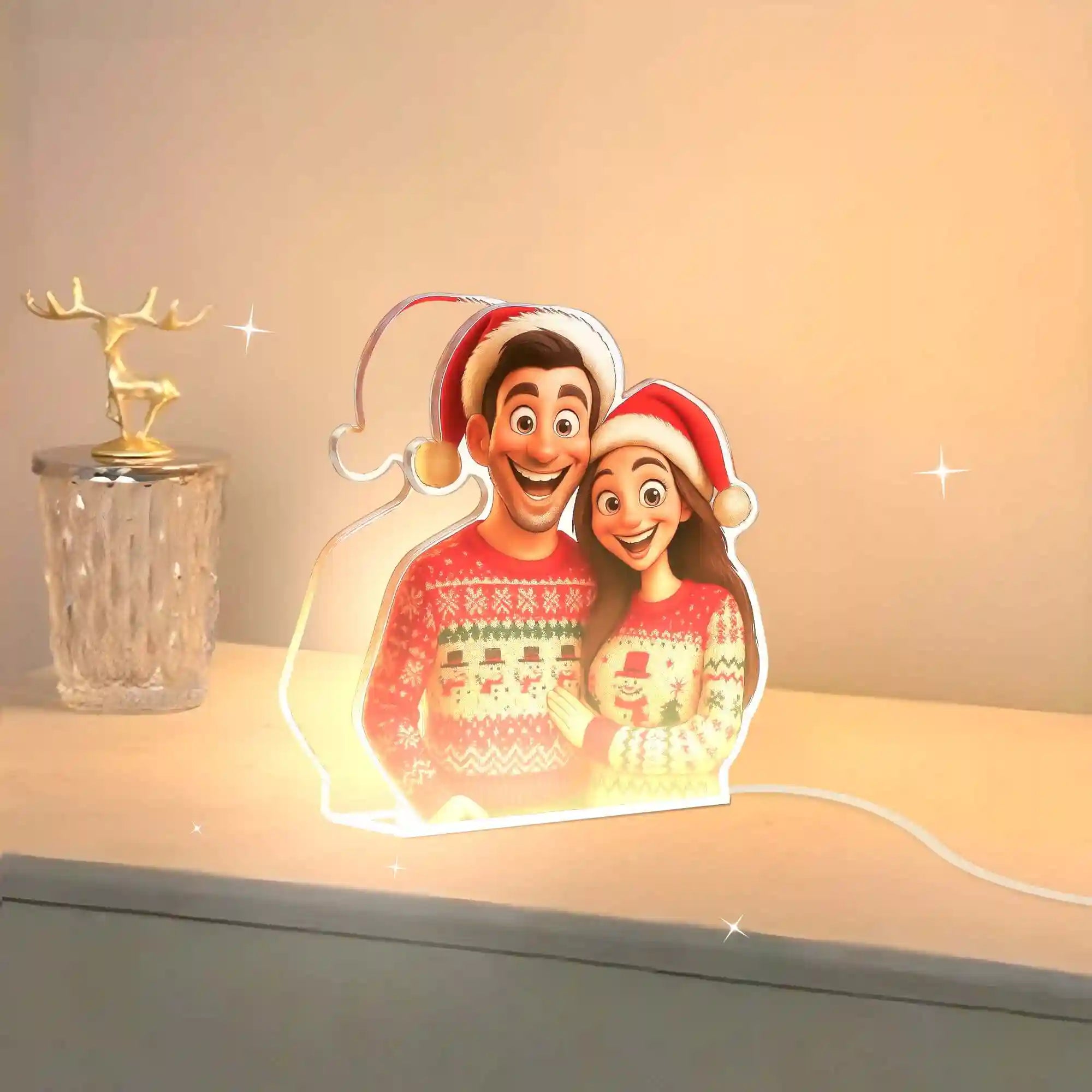 Candeeiro estilo desenho animado para o Natal