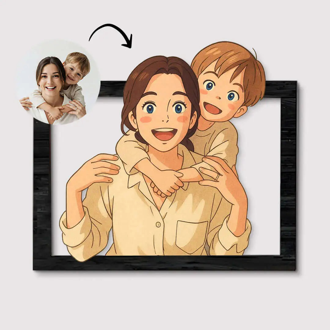 Cuadro estilo GHIBLI para Mamá