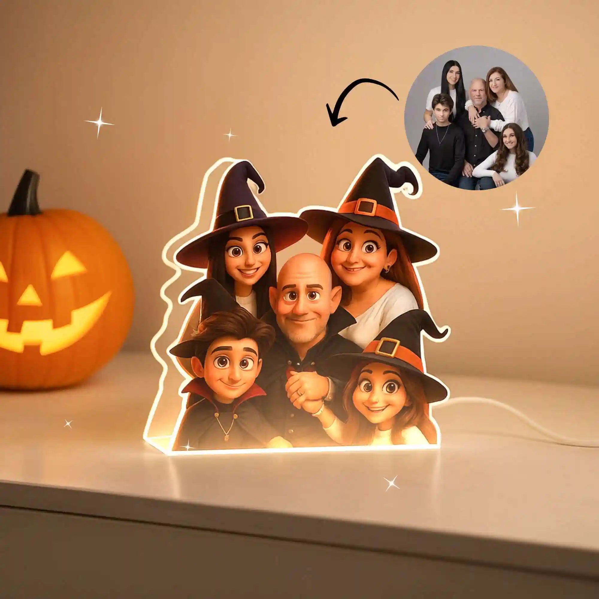 Lámpara de Halloween Personalizada con Foto en Metacrilato