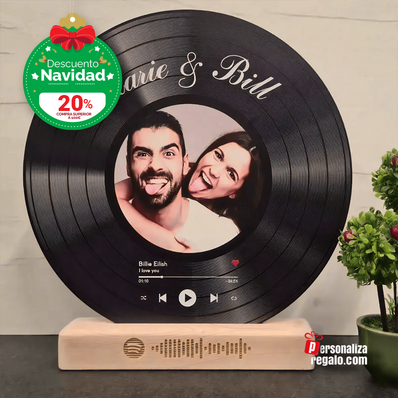 Tu Disco de Vinilo Con Tu Foto y QR Spotify