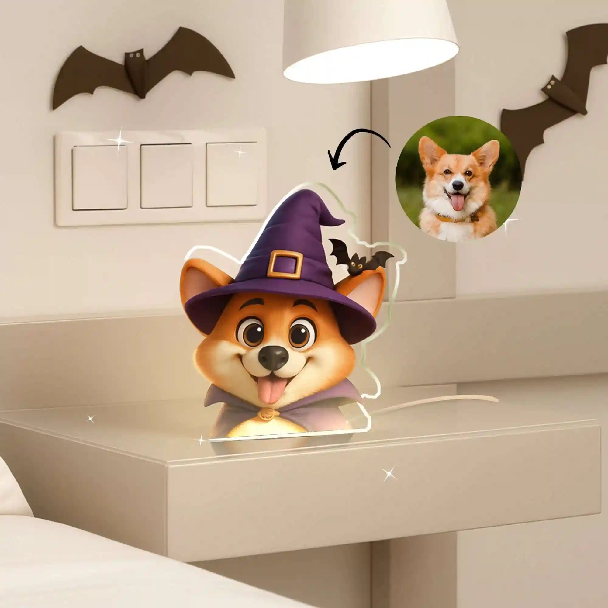Lámpara de Halloween Personalizada con Foto en Metacrilato