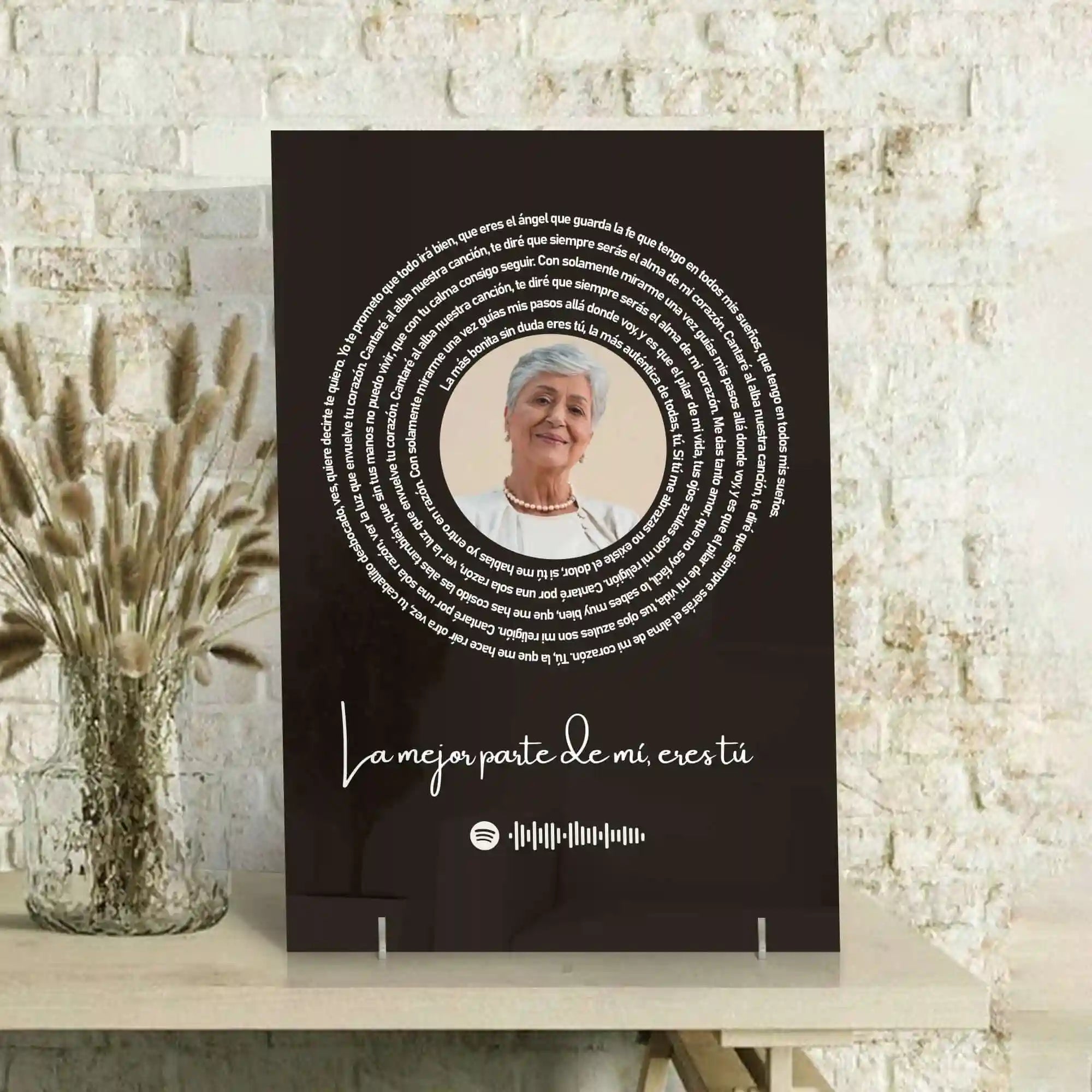 Cuadro con letra canción SPOTIFY para Mamá