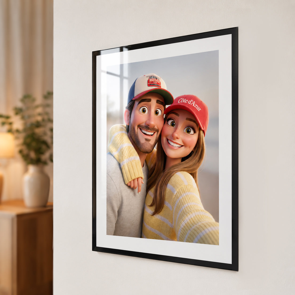Cuadro Vertical Personalizado en Caricatura | Nuestra Aventura