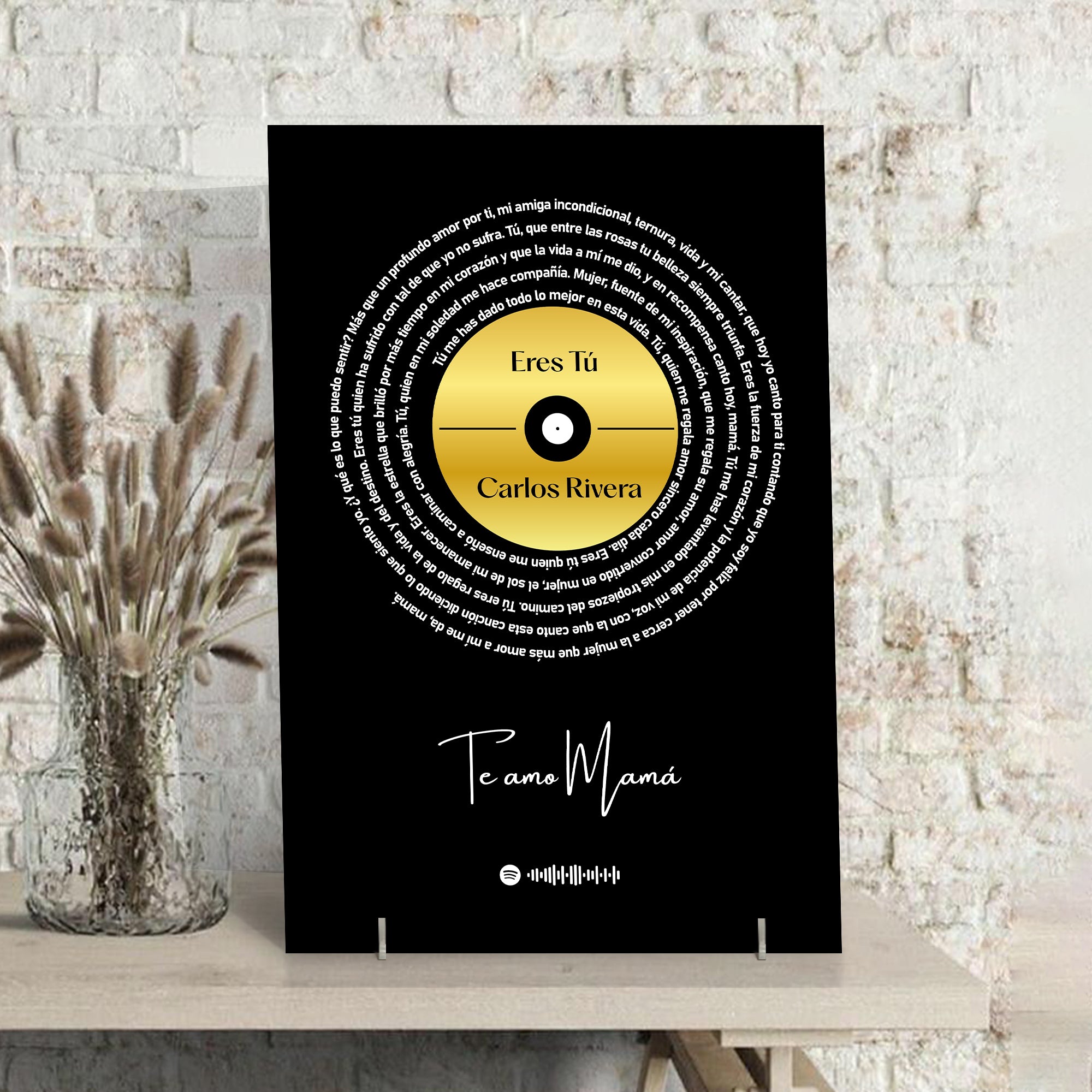 Immagine con il testo di una canzone di Spotify