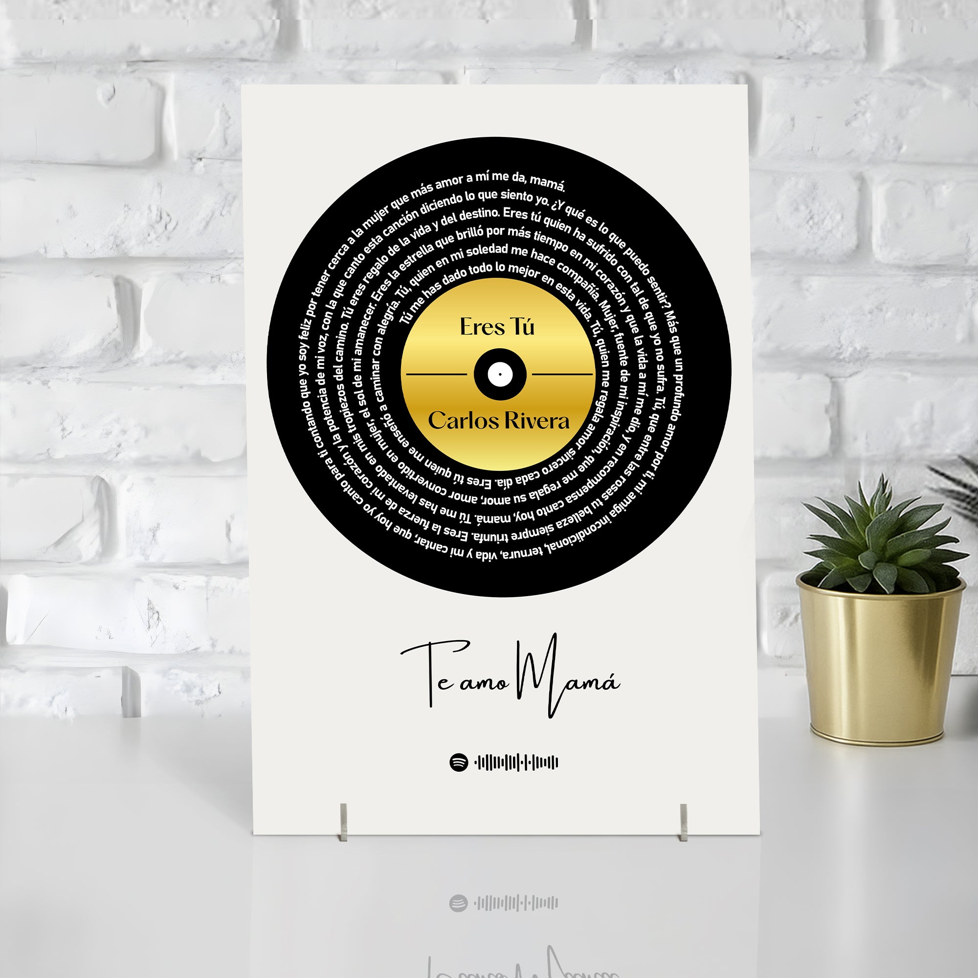 Immagine con il testo di una canzone di Spotify