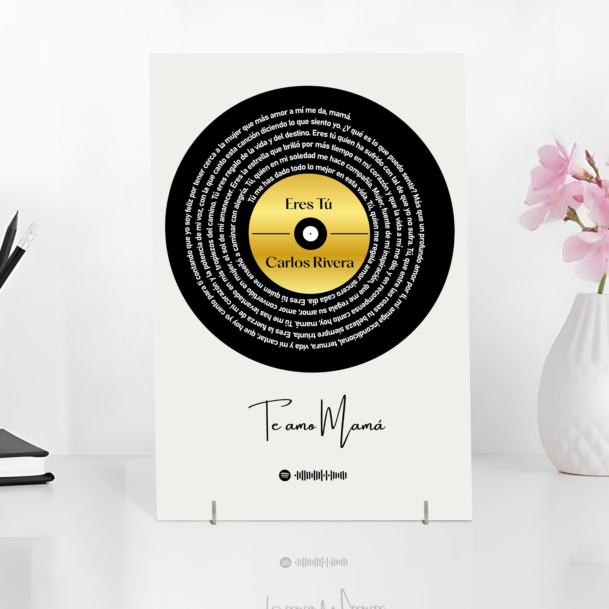 Cuadro con letra canción SPOTIFY
