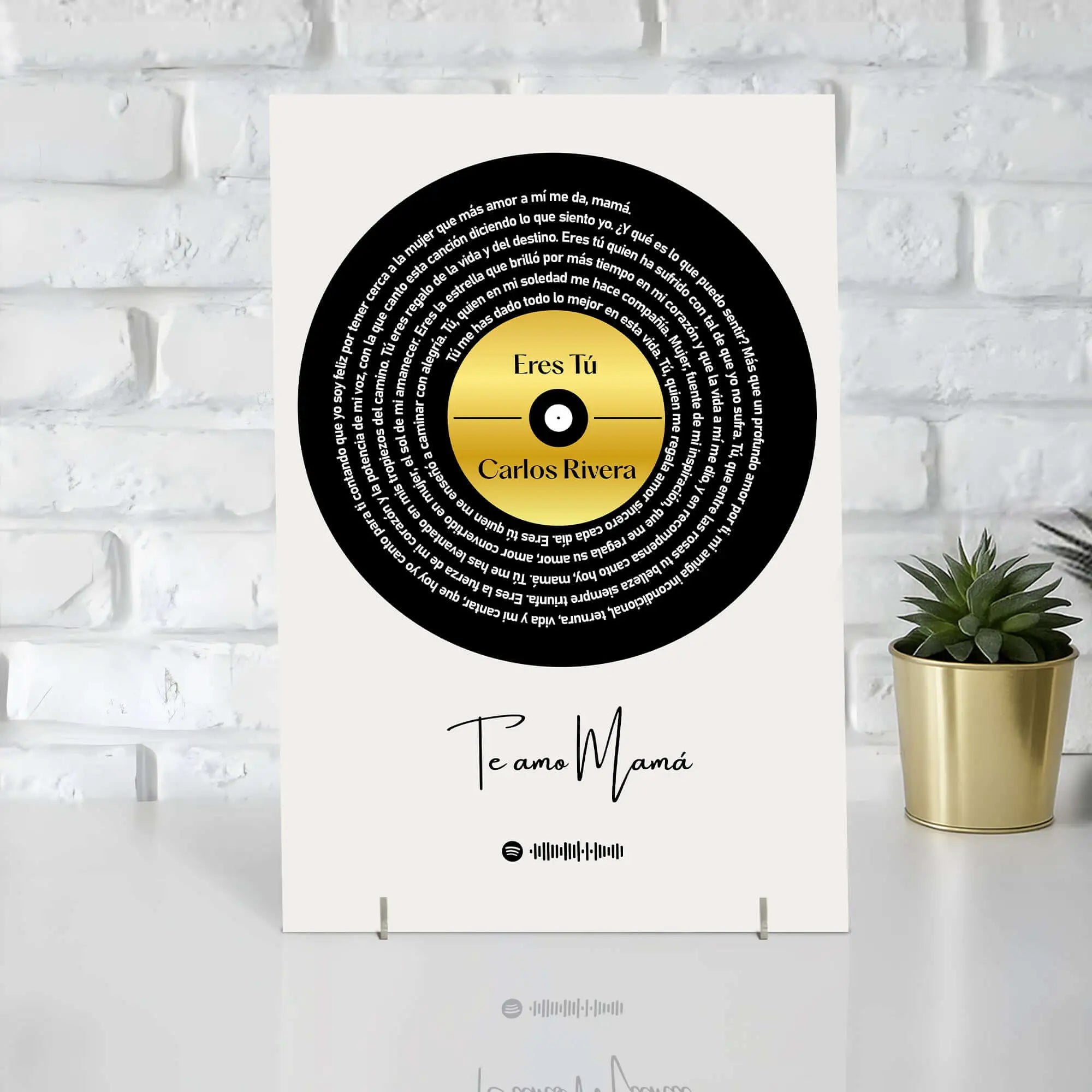 Cuadro con letra canción SPOTIFY