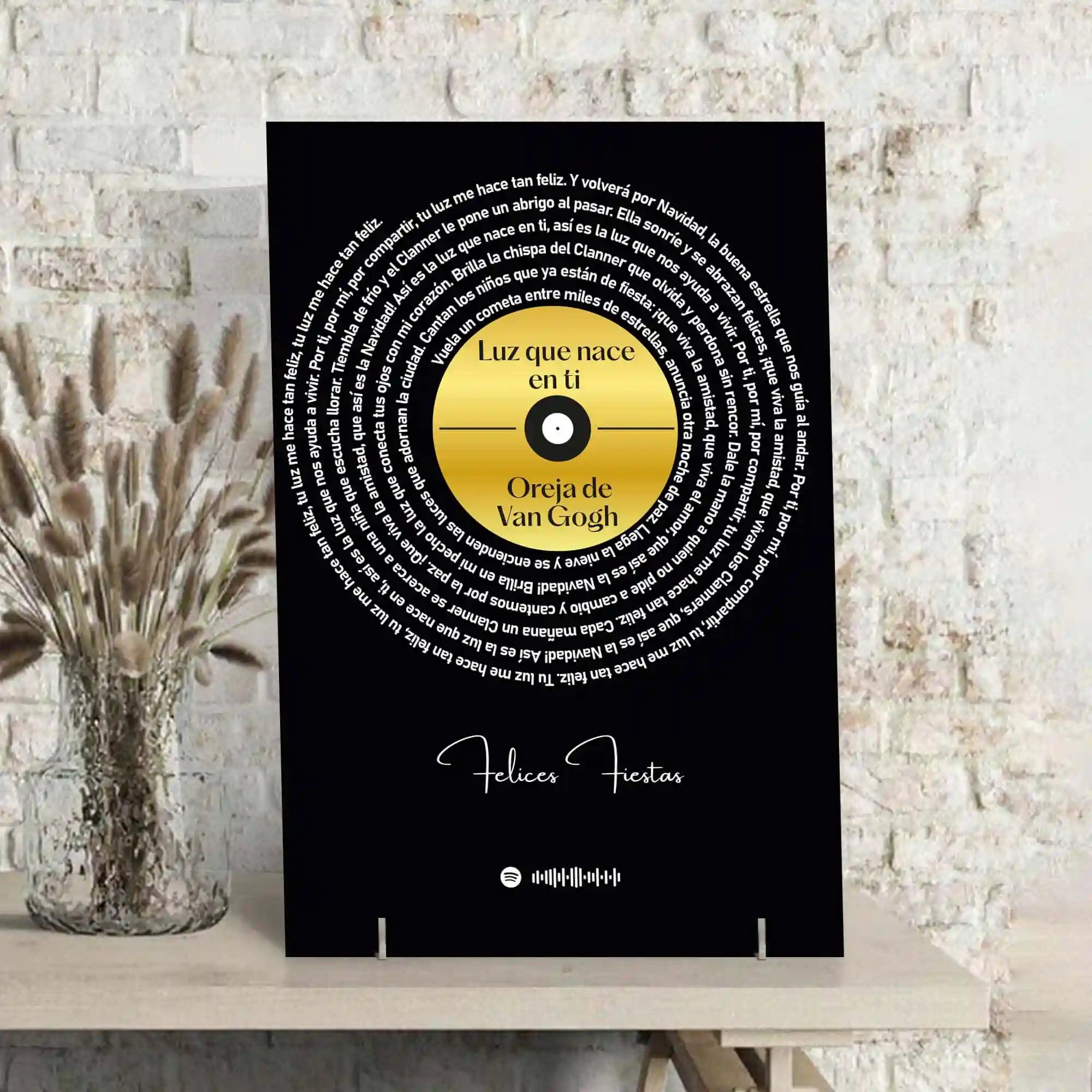 Cuadro con letra canción SPOTIFY para Navidada