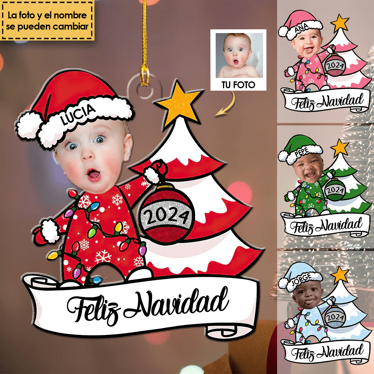 Adorno árbol de Navidad metacrilato - Personalizaregalo.com