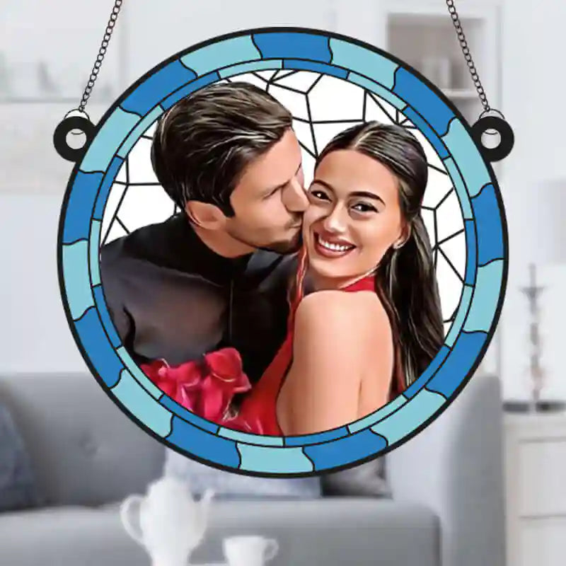 Atrapasol de Aniversario Personalizado con Foto de Pareja en Metacrilato