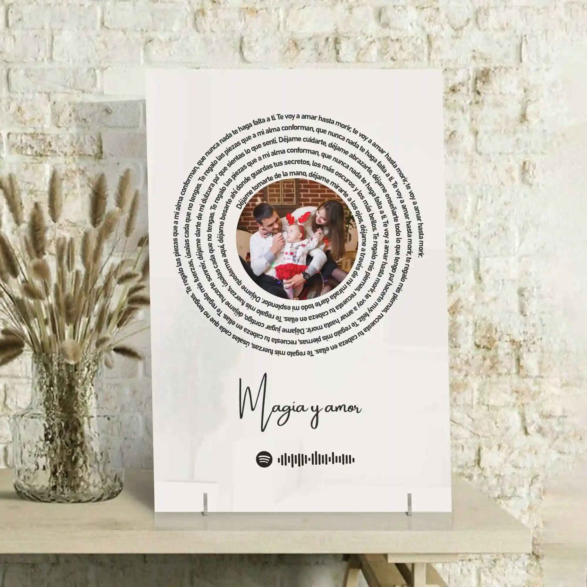 Cuadro Personalizado con Letra de Canción para Navidad