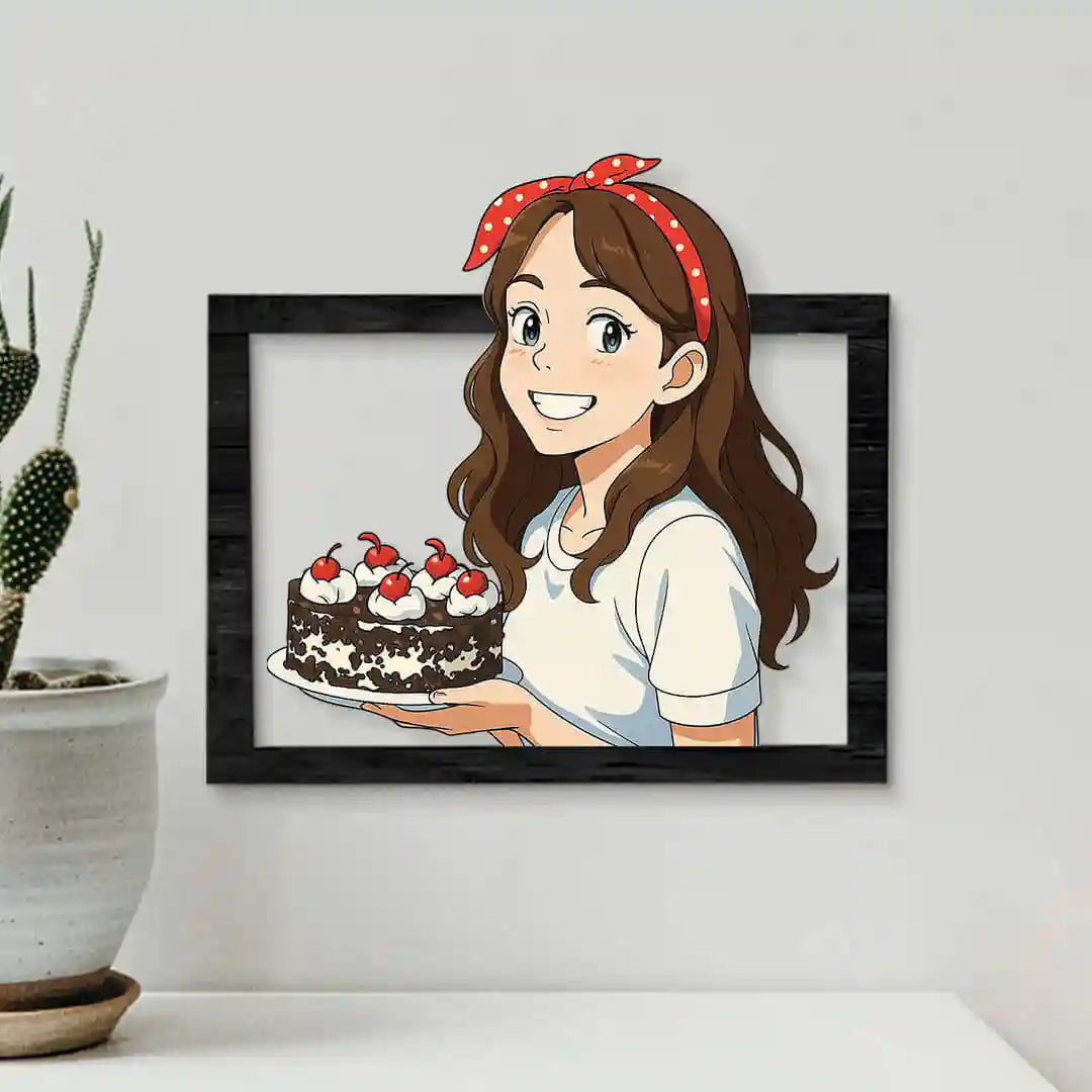 Cuadro estilo GHIBLI Para Cumpleaños