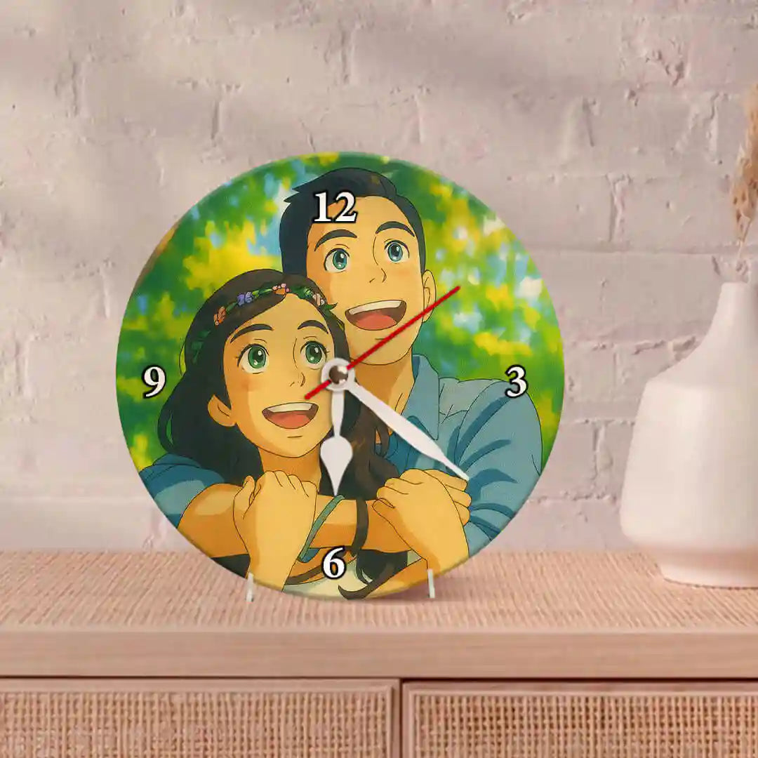 Reloj de Pared Personalizado en Metacrilato con Foto Estilo Ghibli