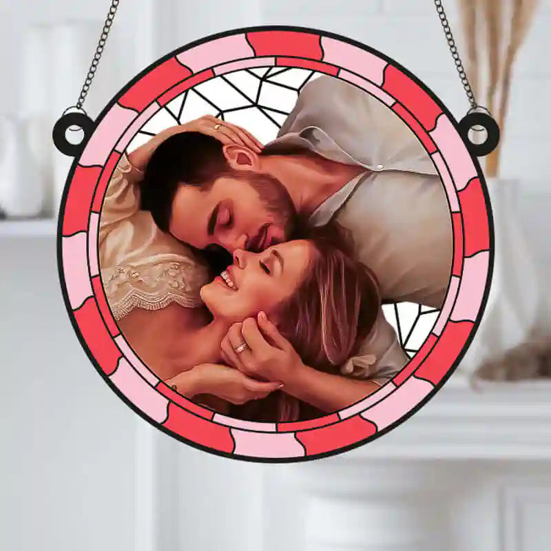 Atrapasol de Aniversario Personalizado con Foto de Pareja en Metacrilato