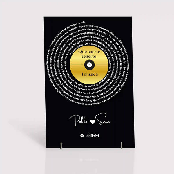 Cuadro con letra canción SPOTIFY para Aniversario