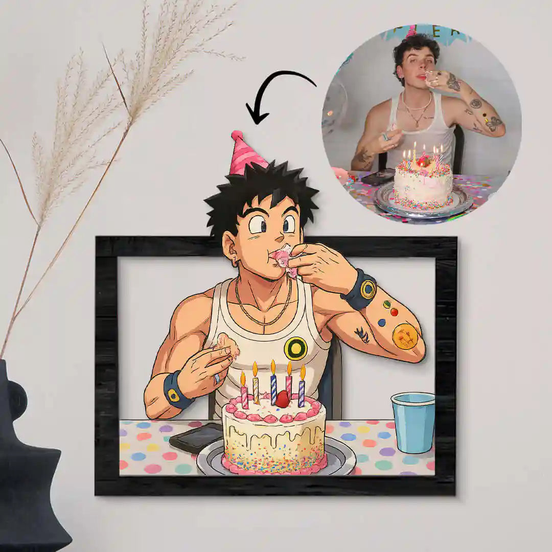 Cuadro estilo DRAGONBALL Para Cumpleaños