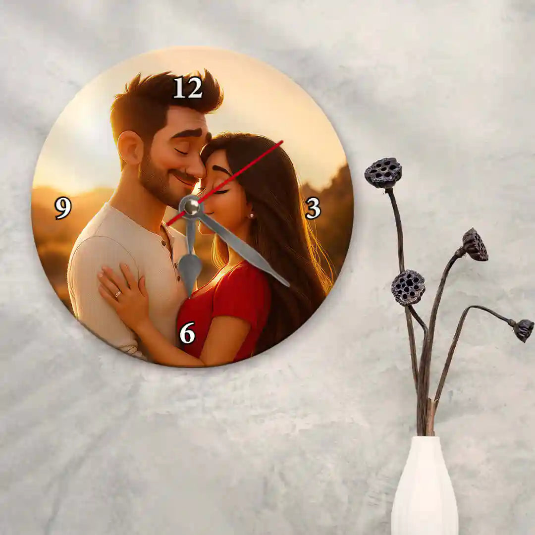Reloj de Pared Personalizado para Parejas con Foto en Metacrilato