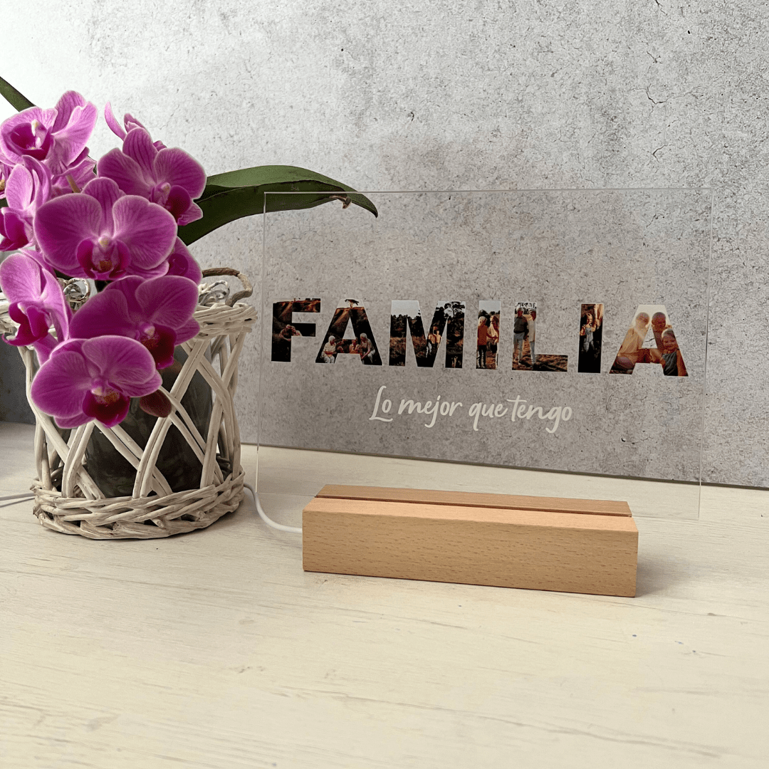 Lámpara Transparente Personalizada "FAMILIA" - Personalizaregalo.com