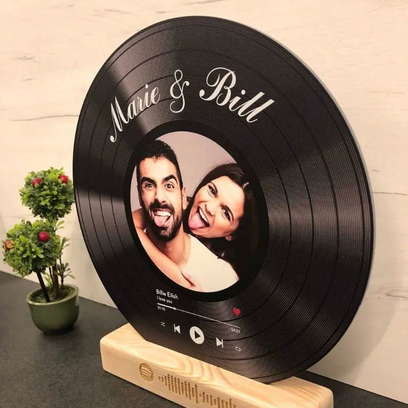 Tu Disco de Vinilo Con Tu Foto y QR Spotify - Personalizaregalo.com